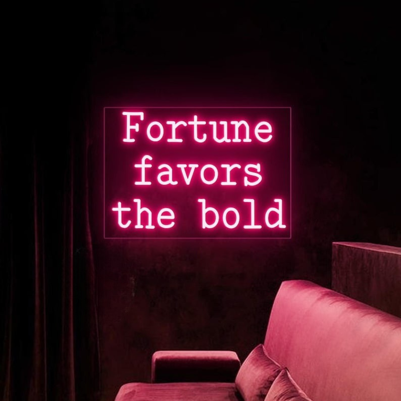 Fortune Favors the Bold neon sign Motivational LED neon wall décor by Neon.Shop