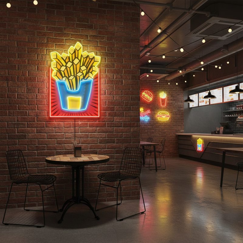 French Fries UV Art LED Neon Sign by Neon.Shop