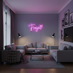 Freya Name LED Neon Sign in customizable LED tubing, personalized wall-mounted name light décor by Neon.Shop for bedrooms, events, and gifts.
