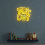 Friday UV Art LED Neon Sign with bright UV art glow, fun and energetic LED wall décor by Neon.Shop