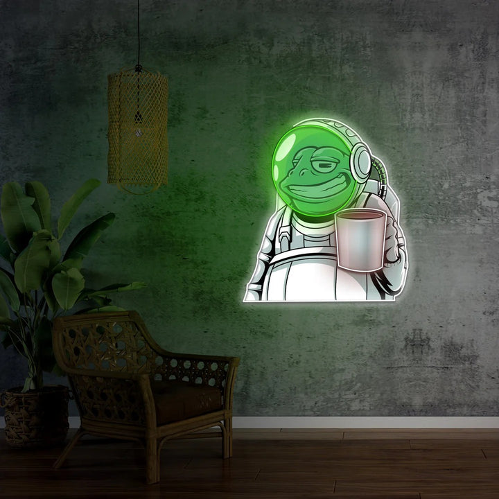 Frog Astronaut Star LED Neon Art | Light Up Your Space