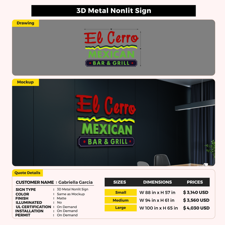 Custom Signs For Gabriella Garcia