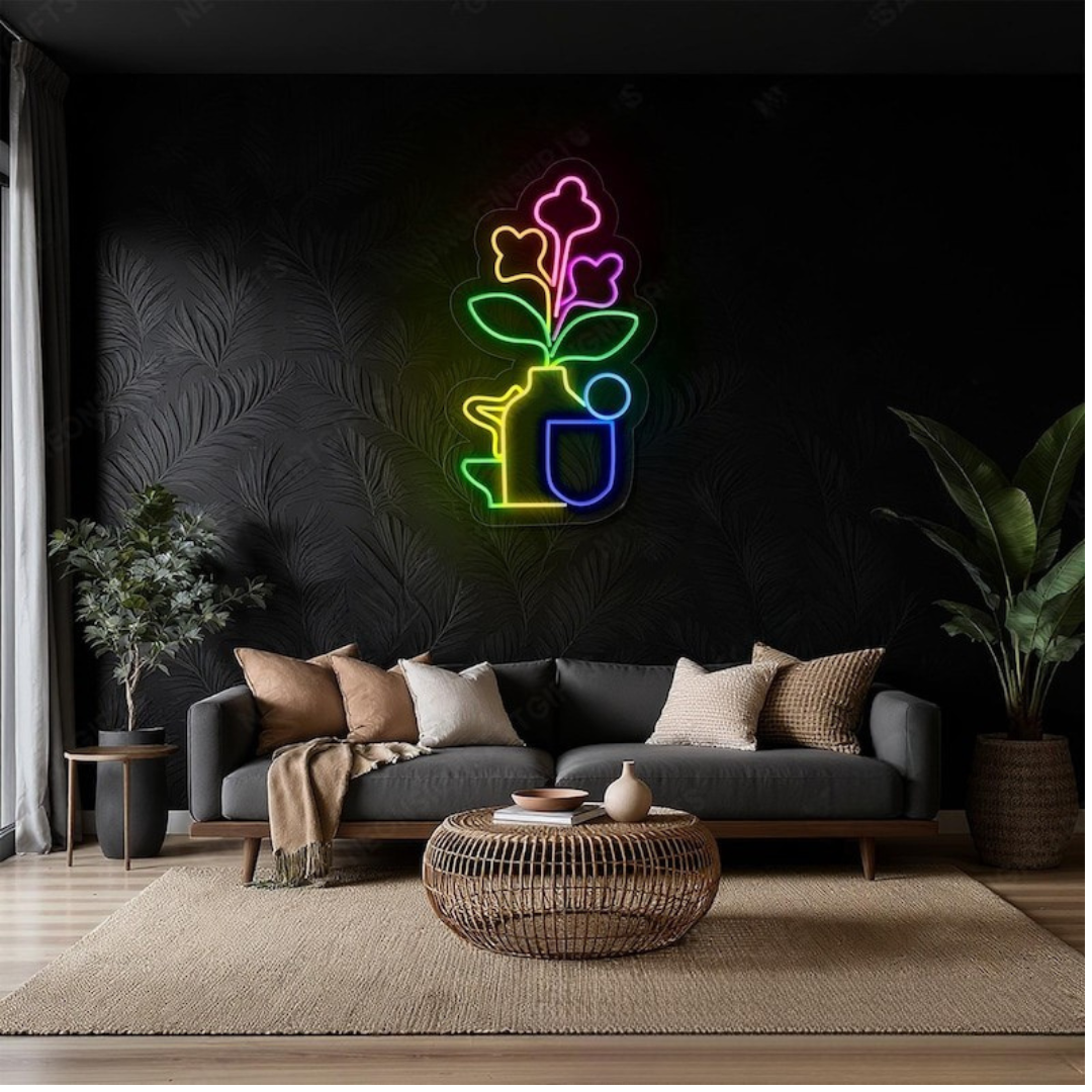 Garden Watering Can Neon Sign for Home by Neon.Shop - Garden-themed LED neon wall décor