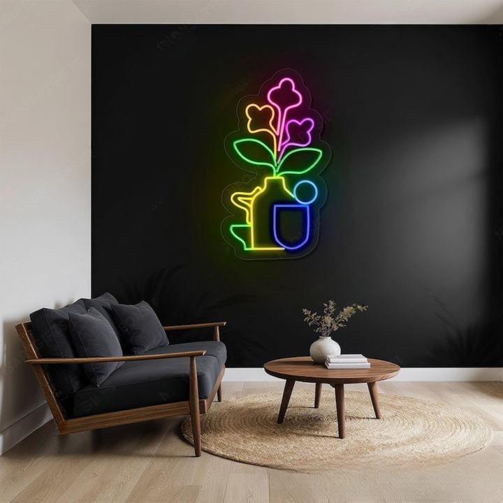 Garden Watering Can Neon Sign for Home by Neon.Shop - Garden-themed LED neon wall décor