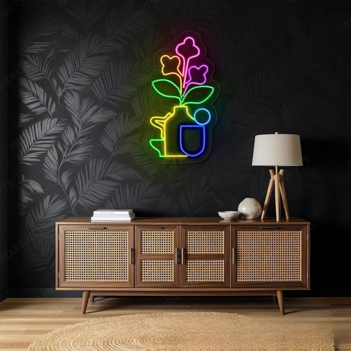 Garden Watering Can Neon Sign for Home by Neon.Shop - Garden-themed LED neon wall décor