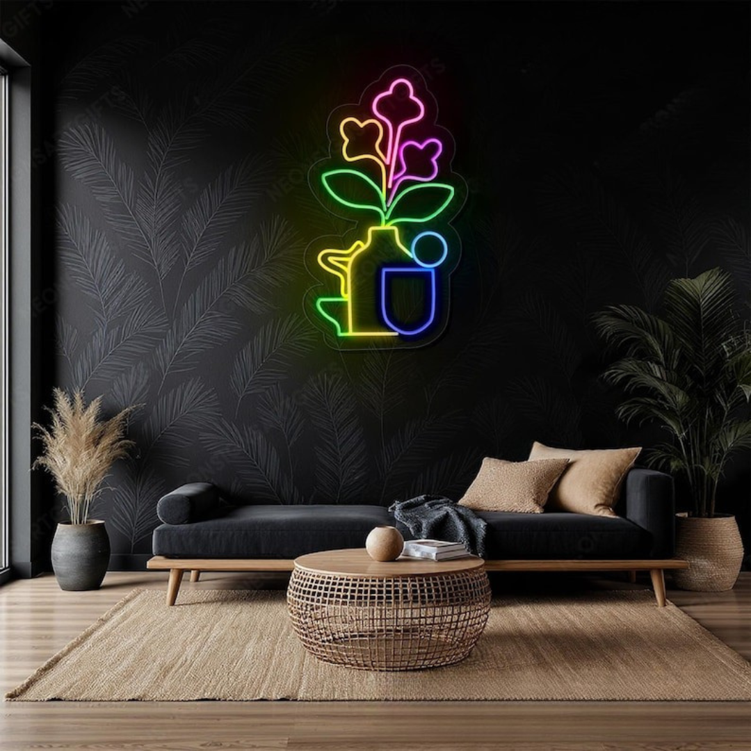 Garden Watering Can Neon Sign for Home by Neon.Shop - Garden-themed LED neon wall décor