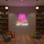 Gift Shop Business Neon Sign by Neon.Shop, bright LED neon for storefronts, perfect for attracting customers and enhancing visibility day and night.