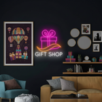 Gift Shop Business Neon Sign by Neon.Shop, bright LED neon for storefronts, perfect for attracting customers and enhancing visibility day and night.