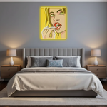 Girl facial expression UV art LED neon sign glowing wall décor by Neon.Shop