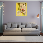 Girl facial expression UV art LED neon sign glowing wall décor by Neon.Shop