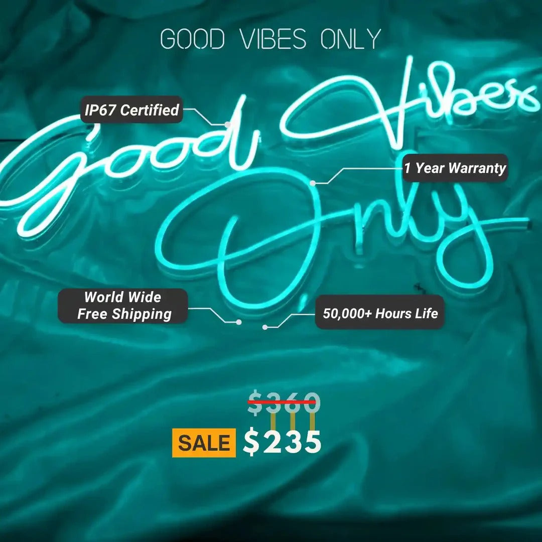 Good Vibes Only Neon Sign | Inviting Positivity
