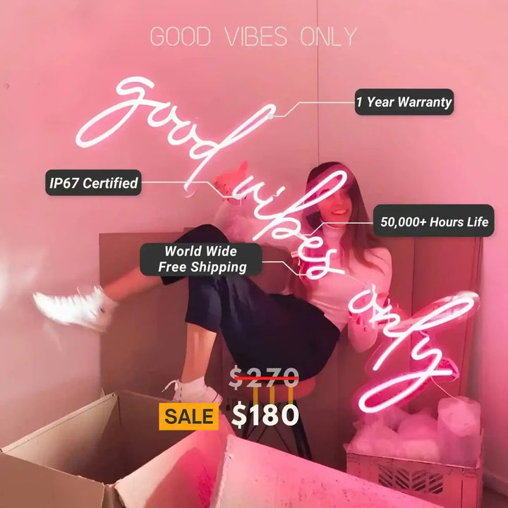 Good Vibes Only Neon Sign | Light Up Your Space With Positivity