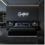 Greta LED Neon Sign by Neon.Shop, personalized illuminated name light for bedrooms, events, parties, and home décor