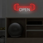 Gym Open LED Neon Sign by Neon.Shop enhancing visibility and style for fitness centers