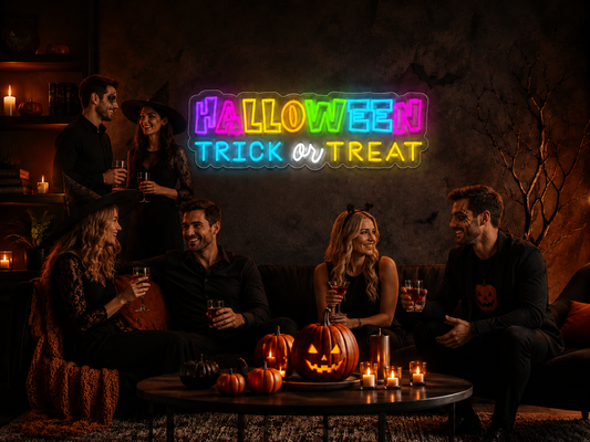 Halloween Trick or Treat LED Neon Sign Multicolor Halloween Wall Decor Neon.shop