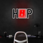 HIPHOP UV Art LED Neon Sign glowing with vibrant UV art, urban music-themed LED wall décor by Neon.Shop