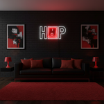 HIPHOP UV Art LED Neon Sign glowing with vibrant UV art, urban music-themed LED wall décor by Neon.Shop
