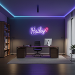 Hailey Name LED Neon Sign in customizable LED tubing, personalized wall-mounted name light décor by Neon.Shop for bedrooms, events, and gifts
