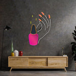 Hand Care UV Art LED Neon Sign with vibrant UV art glow, stylish LED wall décor promoting wellness by Neon.Shop
