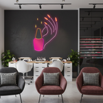 Hand Care UV Art LED Neon Sign with vibrant UV art glow, stylish LED wall décor promoting wellness by Neon.Shop