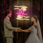 Hand of Love LED neon sign for reception stage decoration – Neon.Shop