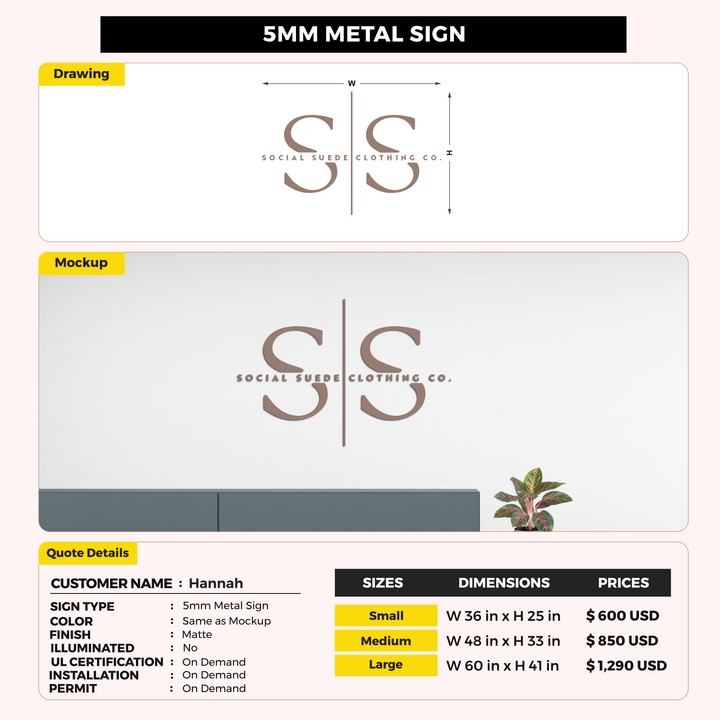 Custom Signs For Hannah