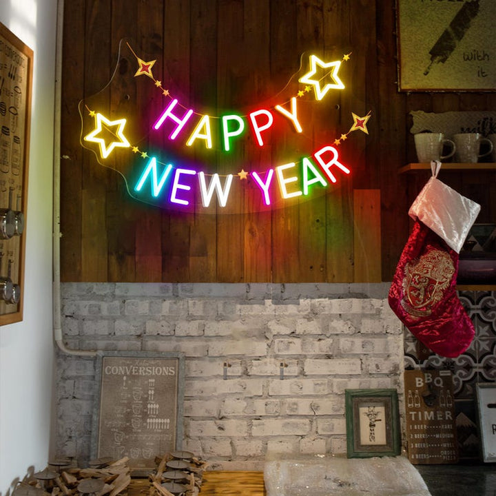 Happy New year Colorful LED Neon sign by Neon.Shop with high-quality silicone LED tubing