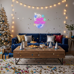 Happy New Year' neon sign in a festive cursive font glowing brightly, designed by Neon.Shop.