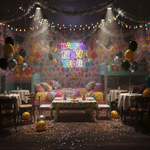 Happy New Year Multicolor glowing neon light for home and party décor from Neon.Shop