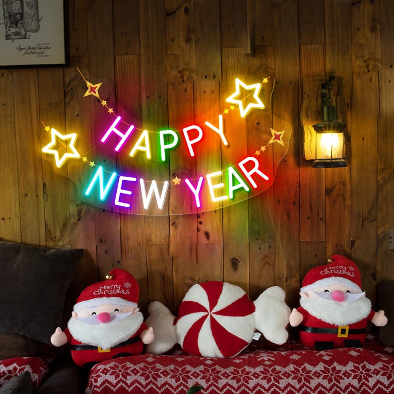 Happy New year Colorful LED Neon sign by Neon.Shop with high-quality silicone LED tubing
