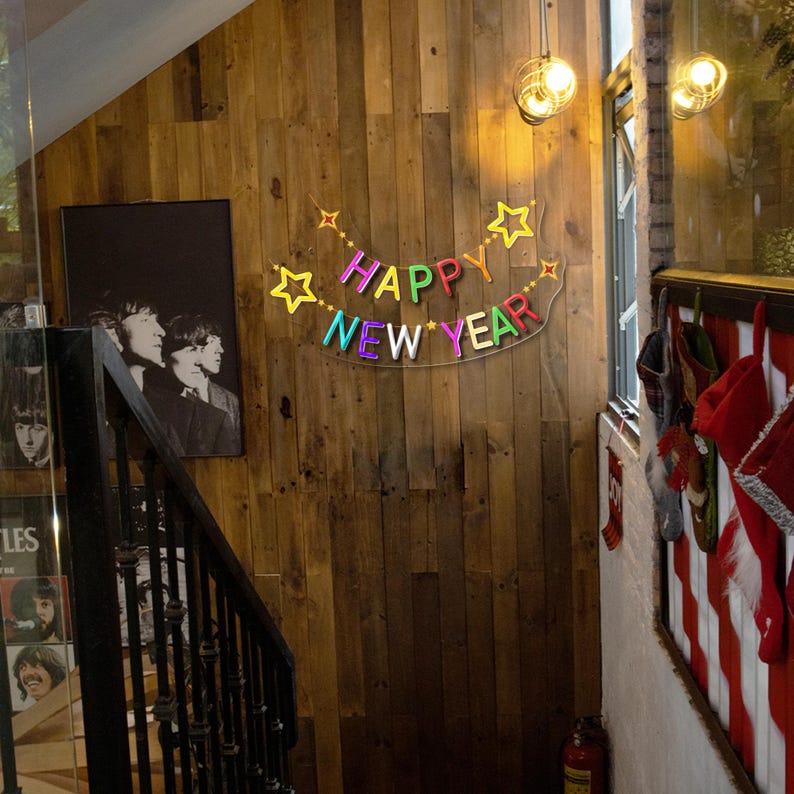 Happy New year Colorful LED Neon sign by Neon.Shop with high-quality silicone LED tubing