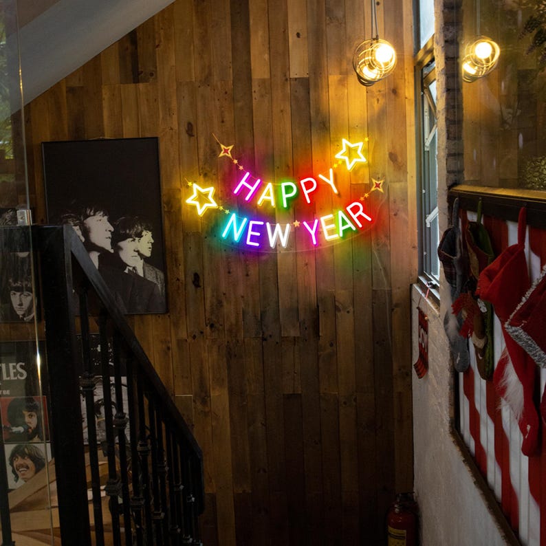 Happy New year Colorful LED Neon sign by Neon.Shop with high-quality silicone LED tubing