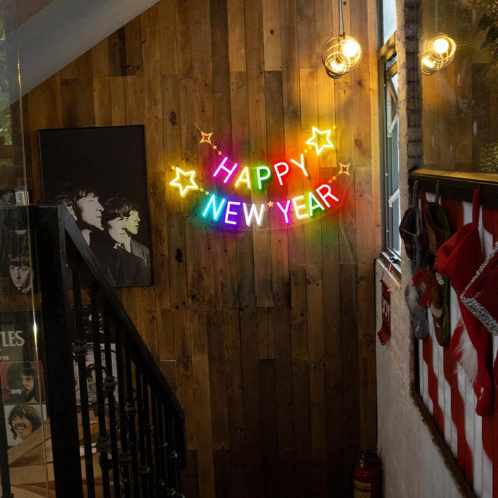 Happy New year Colorful LED Neon sign by Neon.Shop with high-quality silicone LED tubing