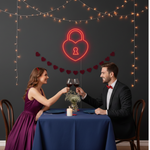 Heart Lock Valentine’s Day LED neon sign glowing in warm romantic tones, ideal for bedroom décor, Valentine’s gifts, cafés, and love-themed displays by Neon.Shop.