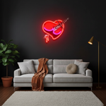 Heart sword design UV art LED neon light modern wall décor Neon.Shop