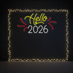 Hello 2026 LED Neon Sign by Neon.Shop glowing bright for New Year décor