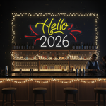 Hello 2026 LED Neon Sign by Neon.Shop glowing bright for New Year décor