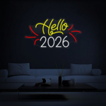 Hello 2026 LED Neon Sign by Neon.Shop glowing bright for New Year décor