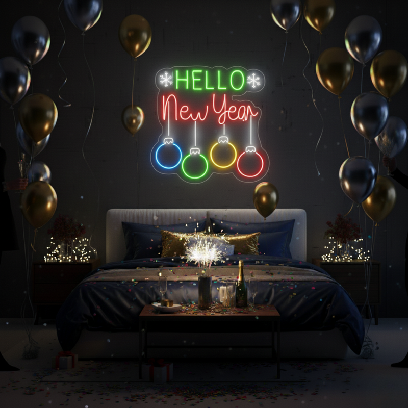 Hello New Year Neon Sign for home and party décor by Neon.Shop