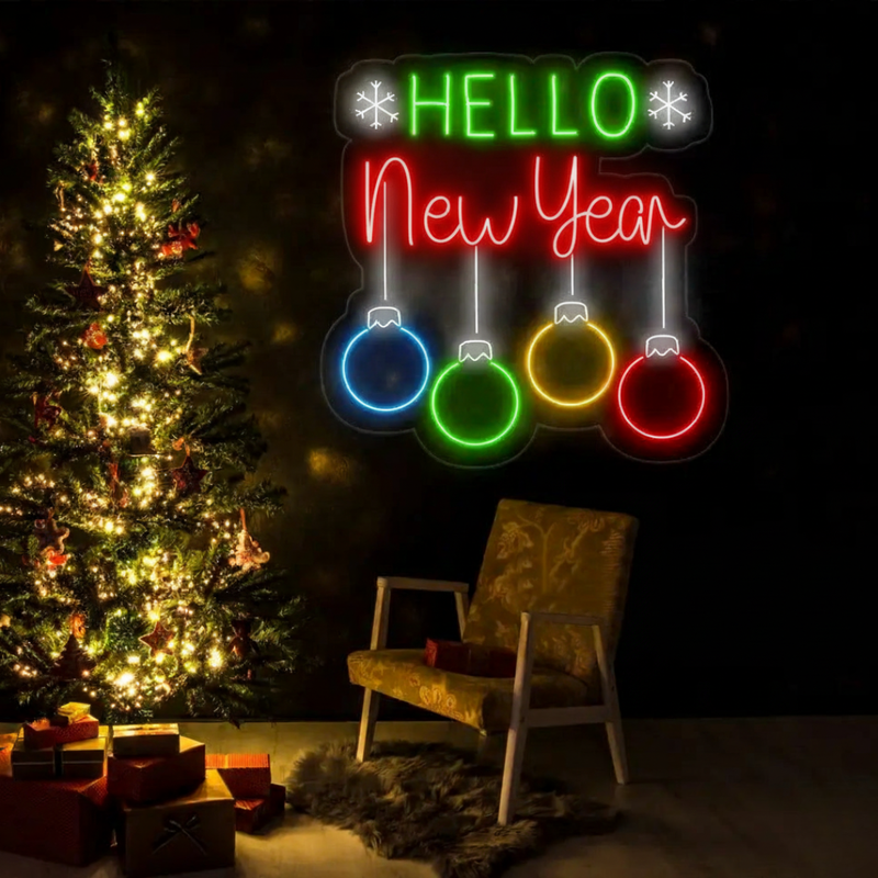 Hello New Year Neon Sign for home and party décor by Neon.Shop