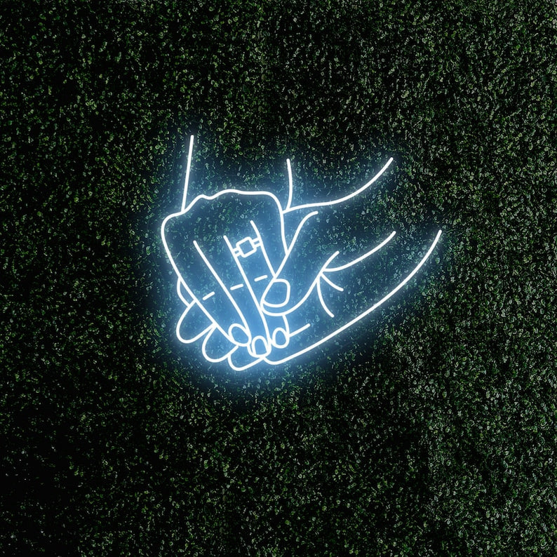 Holding Hands with Ring wedding LED neon sign wall décor – Neon.Shop