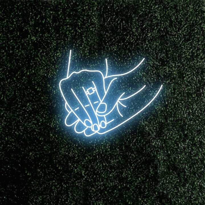 Holding Hands with Ring wedding LED neon sign wall décor – Neon.Shop