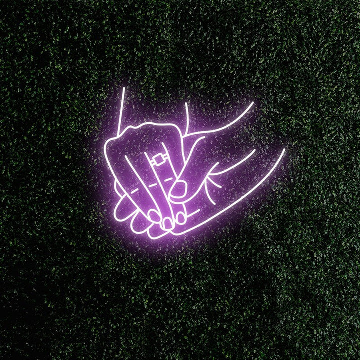 Holding Hands with Ring wedding LED neon sign wall décor – Neon.Shop