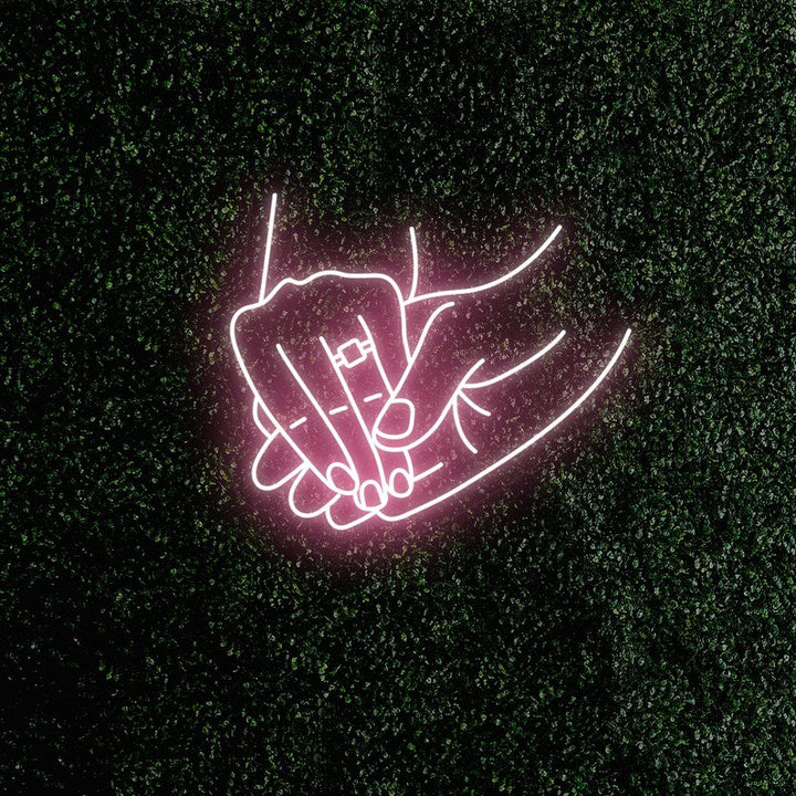 Holding Hands with Ring wedding LED neon sign wall décor – Neon.Shop