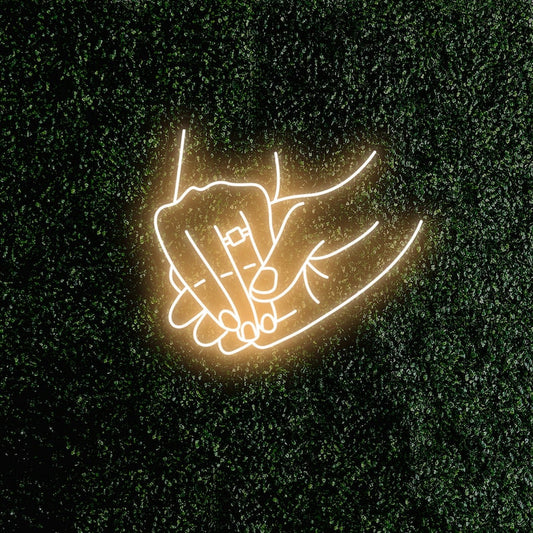 Holding Hands with Ring wedding LED neon sign wall décor – Neon.Shop