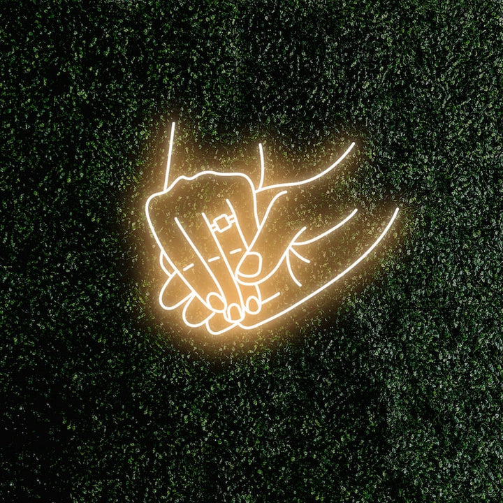 Holding Hands with Ring wedding LED neon sign wall décor – Neon.Shop