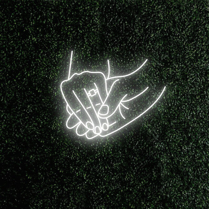 Holding Hands with Ring wedding LED neon sign wall décor – Neon.Shop