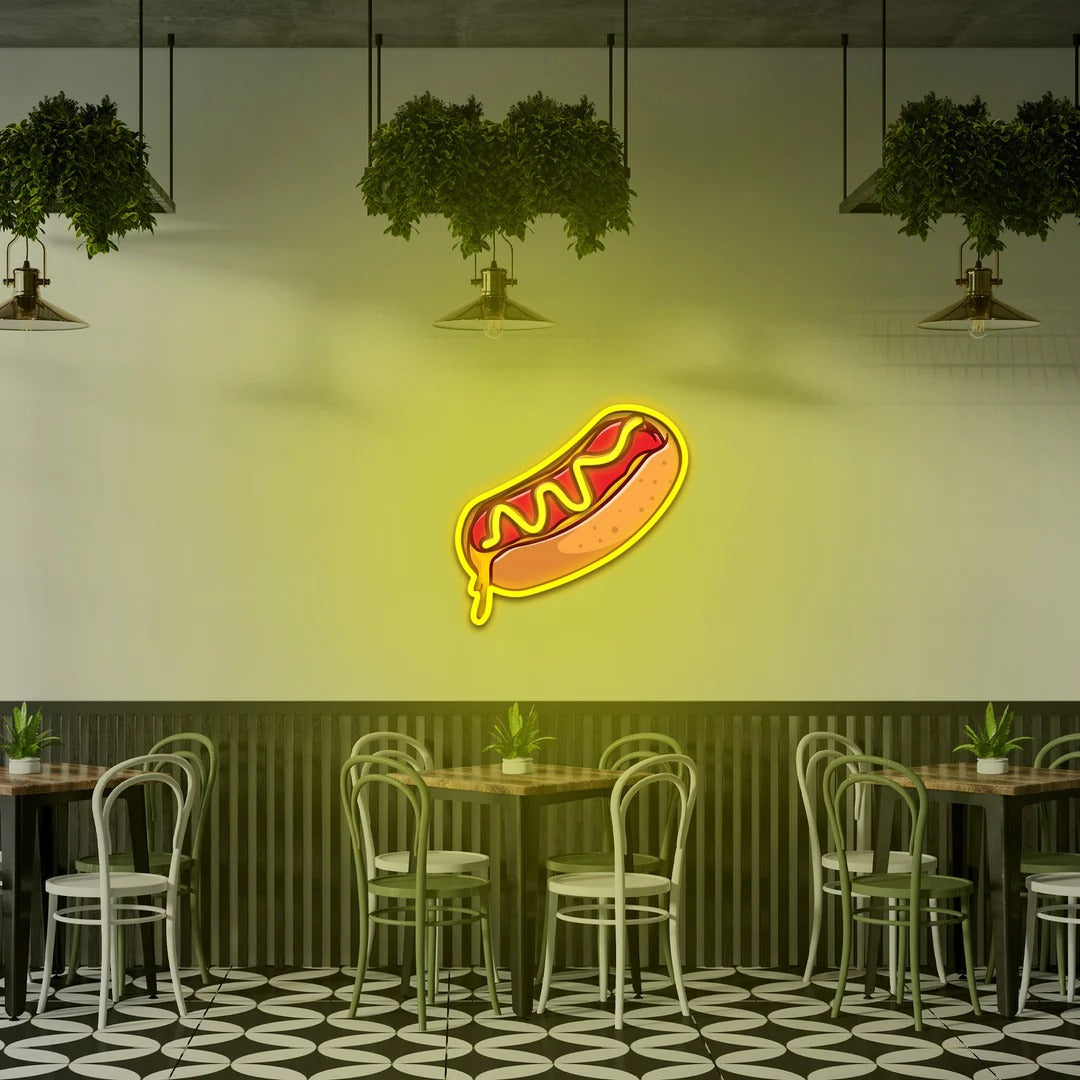 Hot Dog UV Light Neon Artwork | Illuminate Your Space