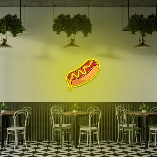 Hot Dog UV Light Neon Artwork | Illuminate Your Space