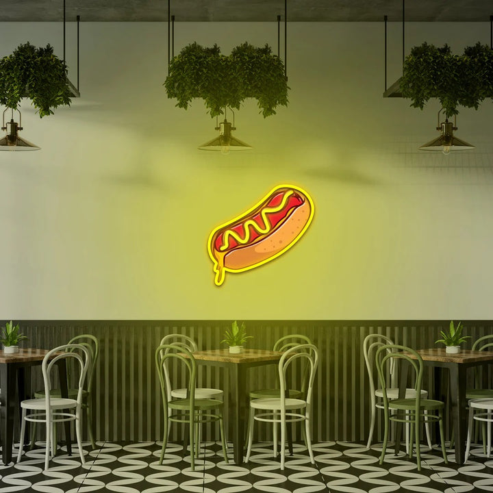 Hot Dog UV Light Neon Artwork | Illuminate Your Space